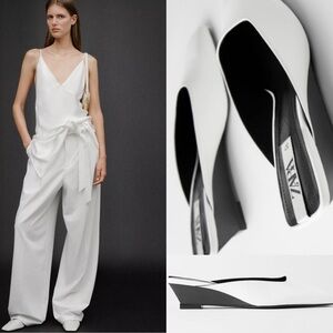 💫 NEW ZARA WEDGE/MULES TRF WHITE 💫